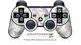 Sony PS3 Controller Skin Neon Swoosh on White