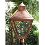 Gas Light America 621CSU Peidmont Series Copper Natural Gas Light With Open Flame Burner And Glass Top On Post Mount