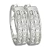14K White Gold 3/4 ct. Two Row Channel Set Diamond Huggie Earrings