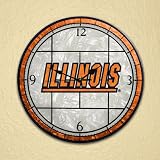Illinois Fighting Illini Glass Wall Clock