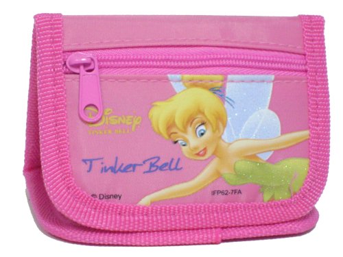 Hot Pink Tinker Bell Tri-fold Canvas Wallet/ Coin Purse