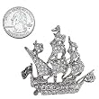 Silvertone and Crystal Sail Boat Brooch Pin