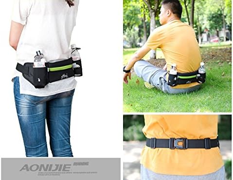 Pardus™ Hydration Running Belt Runners Waist Pack Race Belt Sport Belt- Bounce Free Bottle Holder - 6.75'' Pouch Fits Most Smartphones (Green)