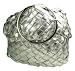Ladies Womens Wide Metallic Silver Braided Belt