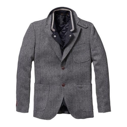 Scotch & Soda - Mens Herringbone Jacket Blazer Navy X-Large