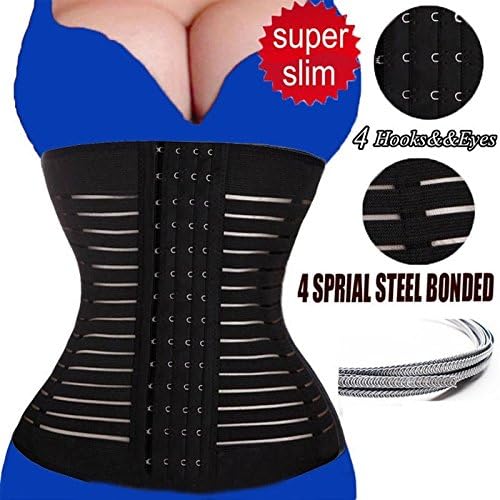 Women Spiral Steel Boned Waist Hourglass Trainer Shaper Corset for Weight Loss with 4 hooks