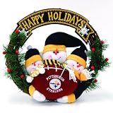 20" NFL Pittsburgh Steelers "Happy Holidays" Triple Snowmen Christmas Wreath