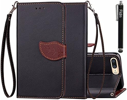 iPhone 7 Plus Case,iPhone 7 Plus Leather Case,Flidm PU Leather Wallet Protective Case Design Flip Card Cash Slots Holder for iPhone 7 Plus#Black