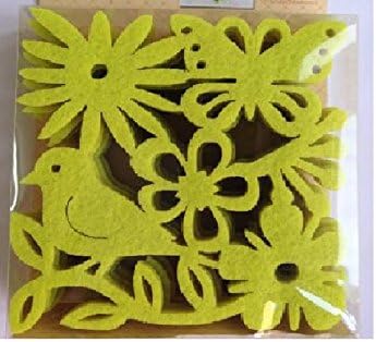 Set of 6 Spring Bird Series Coasters, Felt Coaster - Beverage, Drink, Beer - Home Kitchen Decor , Housewarming Gift Registry Gift Idea