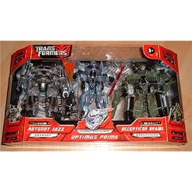 Transformers Movie Deluxe Triple Pack - Autobot Jazz, Protoform Optimus Prime & Decepticon Brawl