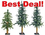 2, 3, & 4 Foot Primitive Alpine Skinny Country Christmas Tree Set