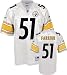 James Farrior Youth Jersey: Reebok White Replica #51 Pittsburgh Steelers Jersey - X-Large (18-20)