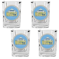 Denver Nuggets NBA 4pc Square Shot Glass Set by Great American Products