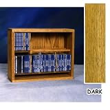 Solid Oak Spacesaver CD Dowel Cabinet Rack - Holds 84 CDs (Dark Oak) (15H x 18.25W x 6.5D)