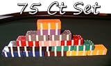 75 Rectangular Poker Chips - European Style Plaque