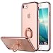 iPhone 8 Case,iPhone 7 Case, Ultra Thin Clear Luxury TPU Rose Gold Bumper Case Cover with Built-in Ring Grip Holder for Apple iPhone 8/iPhone 7
