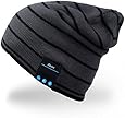 Mydeal Bluetooth Hat Adult Unisex Trendy Soft Warm Knit Slouchy Beanie Skully Hat with Wireless Headphone Headset Speaker Mic Hands-free,Christmas Gift for Winter Outdoor Sport Skiing Snowboard - Gray