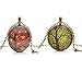 TL Set of 2 Vintage Ladies' Necklace the Tree of Life Glass Gem Pendant Long Chain Blessing Necklaces