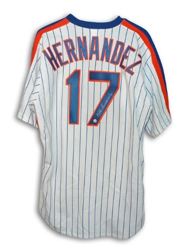 Keith Hernandez Autographed/Hand Signed New York Mets White Pinstripe Majestic Jersey