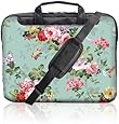 TaylorHe 15.6 inch 15 inch 16 inch Hard Wearing Nylon Laptop Carry Case Colourful Laptop Shoulder Bag with Patterns, Side Pockets Handles and Detachable Strap Vintage Floral Patterns for Her