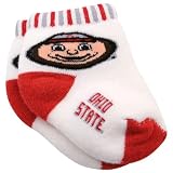 Ohio State Buckeyes Infant White-Scarlet Circus Striped Team Logo Socks