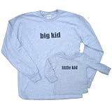 Grey Long Sleeve 'Big Kid' Shirt and Match with a 'Little Kid' Coordinating Shirt for Fathers Day, Birthday, Christmas, Holiday ~ Footsteps Clothing