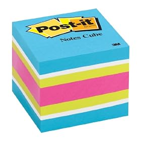 Post-it Notes, Original Cube, 2 Inches x 2 Inches, Neon Colors, 400 Sheets per Cube, One Cube per Pack (2051-N): Office Products