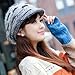 Leegoal Women Girls Winter Warm Slouchy Cut Openings Fluffy Knit Beanie Crochet Rib Hat Brim Cap