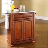 Crosley Furniture Alexandria Stainless Steel Top Cherry Kitchen Island