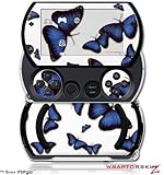PSPgo Skin and Screen Protector Kit - Butterflies Blue fits Sony PSP go