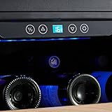 Kalamera 50 Bottle Freestanding Stainless Steel Door Compressor Wine Cooler Refrigerator with 7 Removable Wooden Shelves Electronic Controls