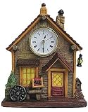 Porcelain Cabin Shelf Clock With Country Accents Decorations 8.5