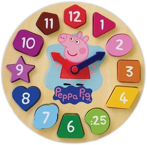 Peppa Pig Wood Puzzle Clock by Longshore Limited