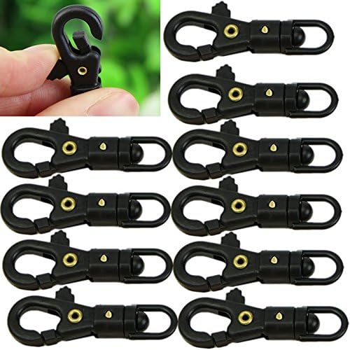 10 Pcs Outdoor Survival Carabiner Mini Rotatable Buckle Hang Quickdraw Key Chain