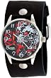 Vintage Ink #VI-W41 Men's Tattoo Inspired Wide Leather Strap Watch