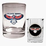 Atlanta Hawks Rocks Glass and Shot Glass Set