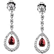 18K White Gold Ruby and Diamond Earrings