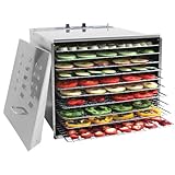 TSM Products Stainless Steel Food Dehydrator with 10 Stainless Steel Shelves