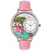 Whimsical Watches Unisex U0150001 Flamingo Pink Leather Watch