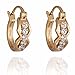 Yazilind Elegant 14K Gold Filled Inlay Clear Round Cubic Zirconia Small Hoop Earrings Earrings for Women