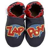 Robeez Soft Soles Zap Pow Slip On (Infant/Toddler),Navy,0-6 Months (1-2 M US Infant)