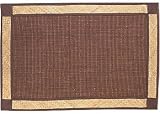 Palm Island Home Banana Leaf Border Mat NATURAL 2' X 3' Rug