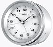 Seiko Bedside Alarm Clock Silver-Tone Metallic Case