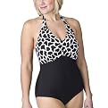 Merona&reg; Plus One Piece Swimsuit - Ebony / White