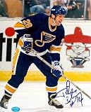 Peter Stastny Autographed/Hand Signed 8x10 Photo (St. Louis Blues)