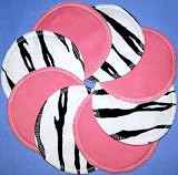 NuAngel Designer Washable Nursing Pads - Pink & Zebra 100% Cotton Made In U.S.A.