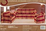 Sofa Loveseat Chair Covers / Slipcovers 3 Pc. Set - Burgundy & Gold