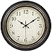 45Min 14-Inch Round Classic Clock, Silent Non-Ticking Retro Quartz Decorative Wall Clock (Black-Gold)