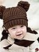 Hot Sale Winter warm earmuffs Baby Love Dual Ball Girls/Boys Wool knit sweater Cap Hat