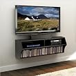 Prepac Altus Wall Mounted Home Entertainment Console in Black
